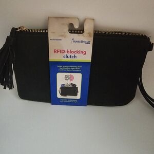 Travel Smart RFID-Blocking Black Clutch